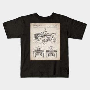 ATV Quad Bike Patent - Off-Roader Motorsports Fan Art - Antique Kids T-Shirt